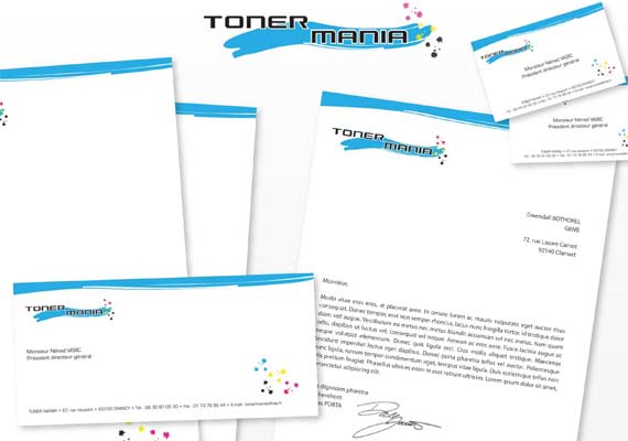 Documents imprimés Tonermania - Société d'équipement pour le bureau - Client GBNB