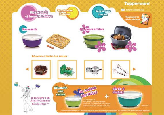 Site internet Tupperware - Entreprise de fabrication de boites plastiques - Client GBNB